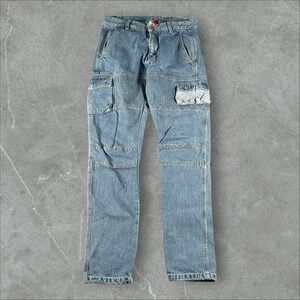 Kith Jeans Mens 30x32 Blue Patchwork Pockets Cargo Streetwear Urban Field Pant